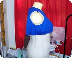 Upper bodice attached to lining