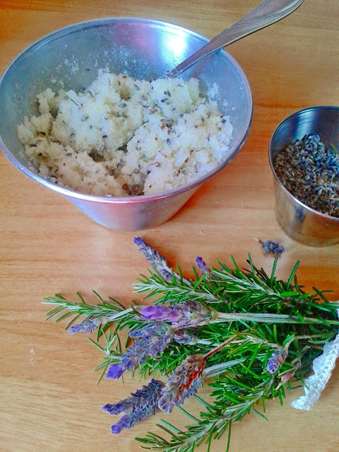 lavender and rosemary sugar scrub