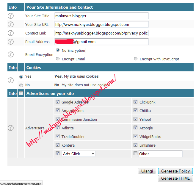 Cara bikin Privacy Policy Di Blog 