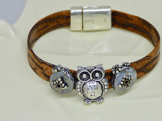 Leather Owl Bracelet by BayMoonDesign