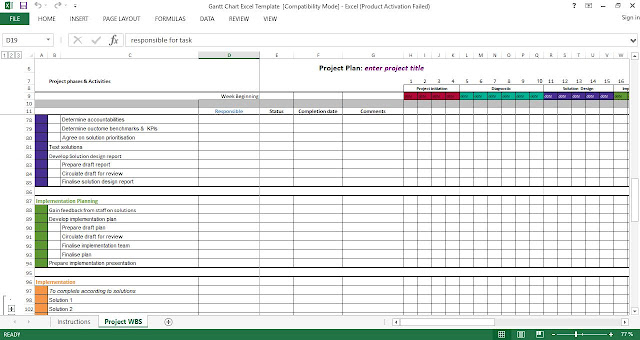 Gantt Chart Excel Template