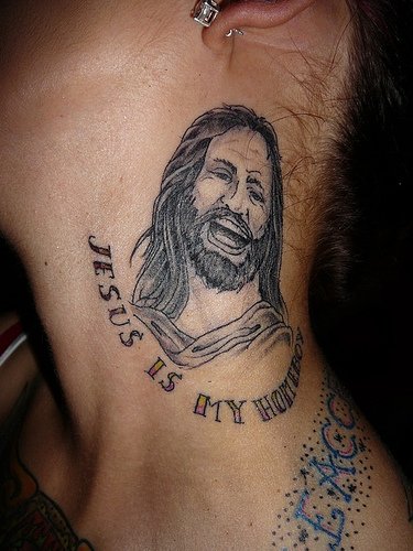 Yes it actually says Jesus is my Homeboy