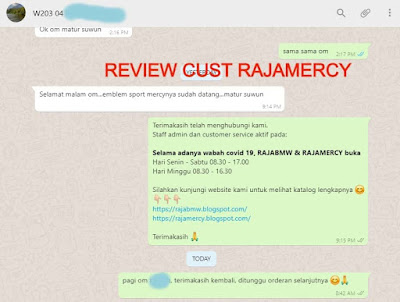 Review Customer Rajamercy Pembelian Emblem Samping Sport