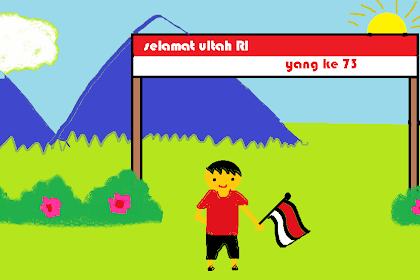 gambar paint ku di laptop tentang hari kemerdekaan ke 73 karya VISKA