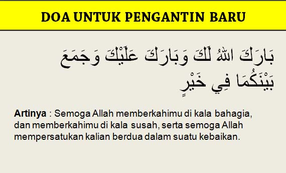 Doa Untuk Pengantin Baru yang Sesuai Sunnah Rosululloh 