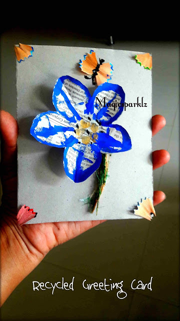 How to make Greeting Card with Recycled Materials? (Kids recycle Project)