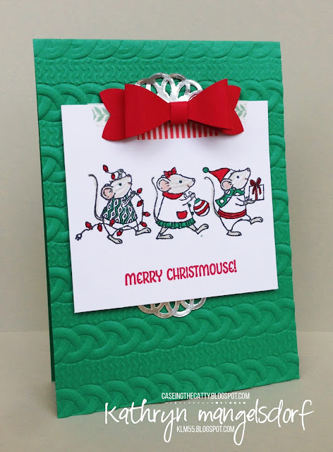 Stampin' Up! Merry Mice Christmas Card created by Kathryn Mangelsdorf