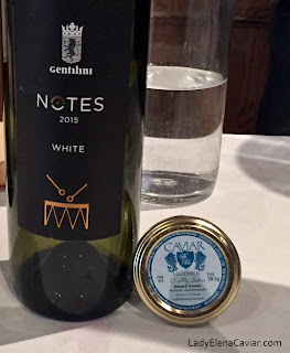 Gentilini Notes Wine from Greece with Osetra Caviar