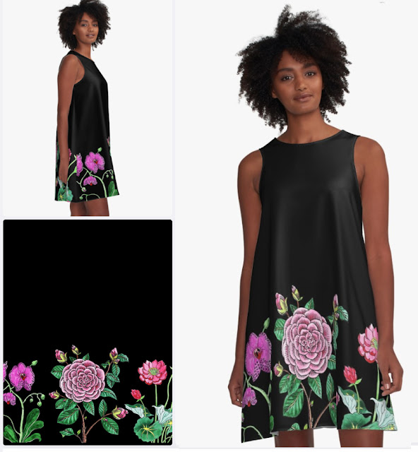 Bestselling Watercolor Floral Pattern Dress Artist Irina Sztukowski 