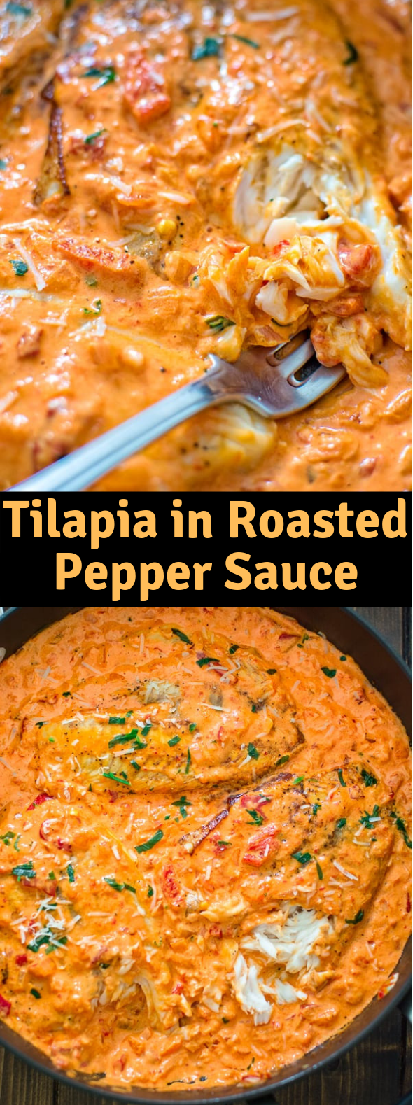 TILAPIA IN ROASTED PEPPER SAUCE #Dinner #RestaurantRecipe