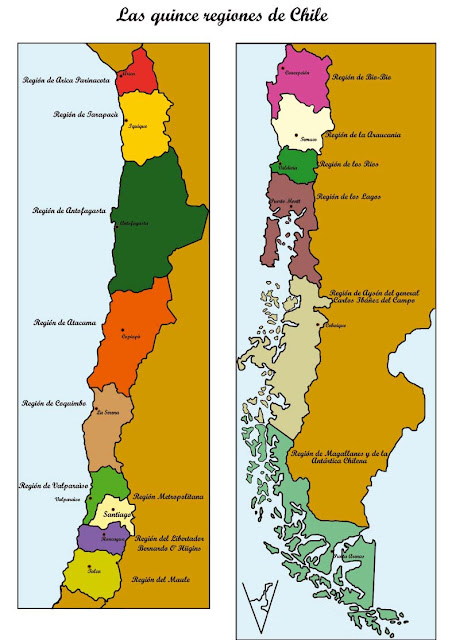 mapa de chile regiones