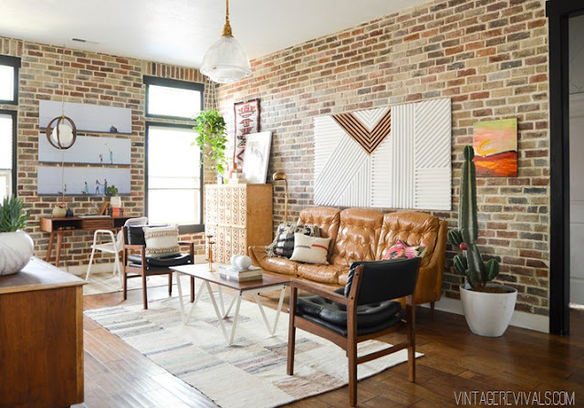  Faux brick accent wall