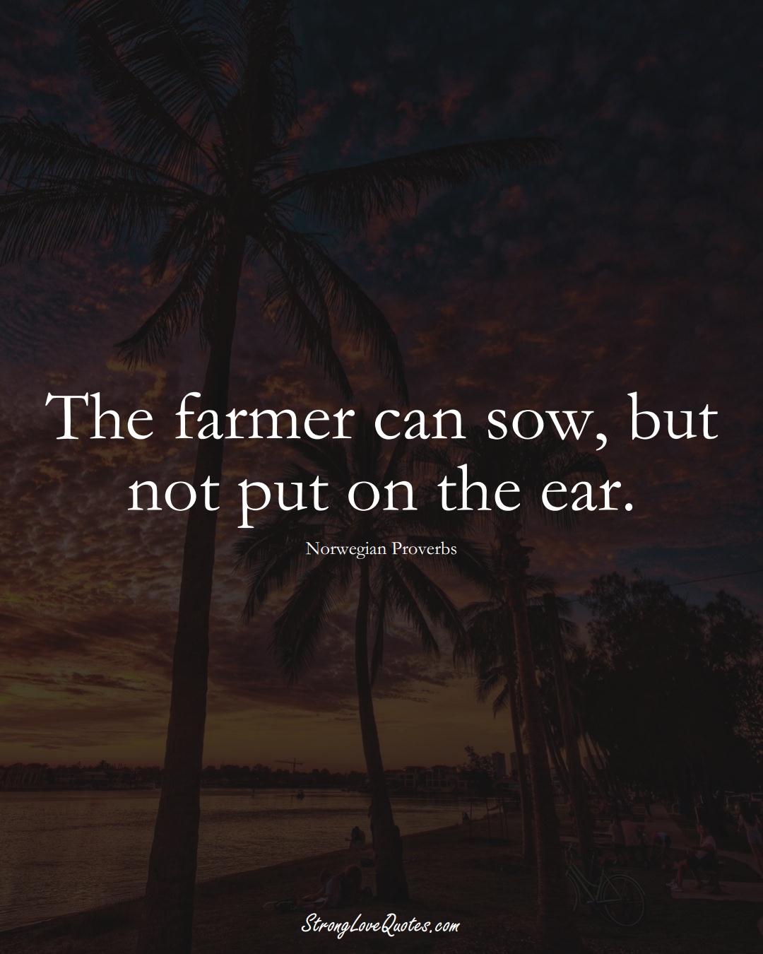 The farmer can sow, but not put on the ear. (Norwegian Sayings);  #EuropeanSayings