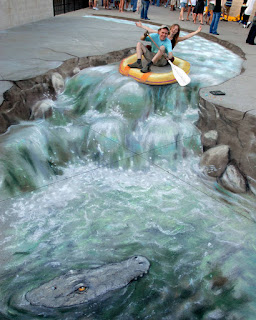 Arte 3D en la calle con tizas de Julian Beever