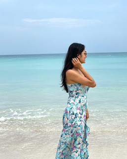 Vidisha Srivastava Sexy Photos in Blue Dress at a Beach