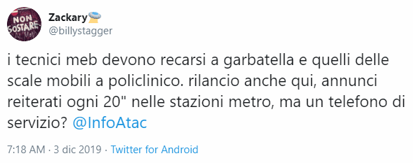 Gli allarmanti annunci nelle metro di Roma