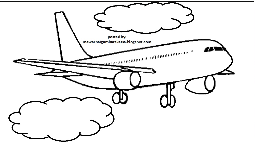  Mewarnai  Gambar  Contoh Mewarnai  Gambar  Pesawat  Terbang 