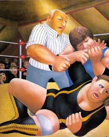 Beryl Cook wrestling