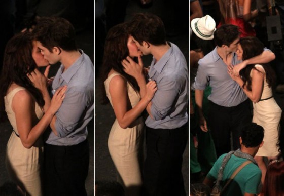 Bella and Edward share a kiss on those new photos of Twilight Breaking Dawn