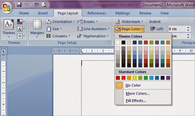 Page Color dalam Microsoft Word untuk memberi background pada lembar kerja Microsoft Word