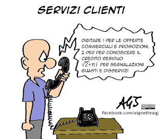 servizio clienti, risponditori automatici, umorismo, vignetta