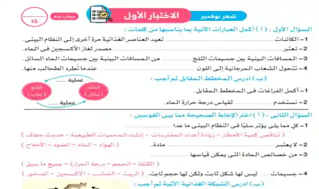 مراجعة كتاب قطر الندى لامتحان شهر نوفمبر فى العلوم للصف الخامس الابتدائى الترم الاول 2023