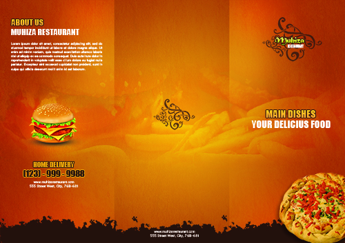 Free PSD Tri Fold Restaurant Brochure