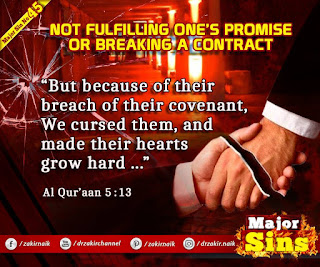 MAJOR SIN. 45.2. NOT FULFILLING ONE'S PROMISE OR BREAKING A CONTRACT