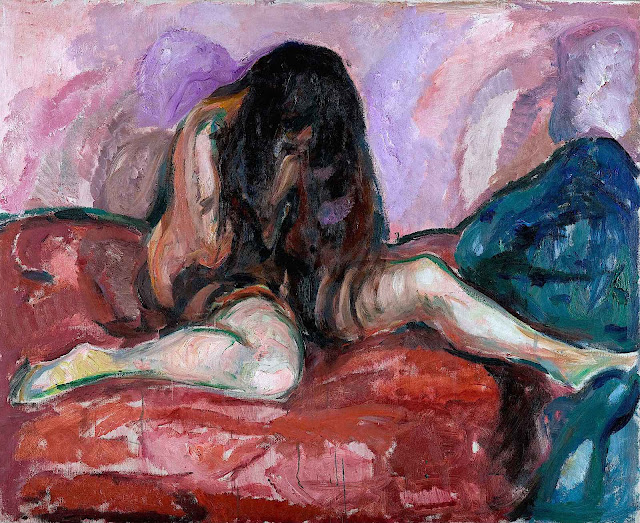 an Edvard Munch painting of a woman crying