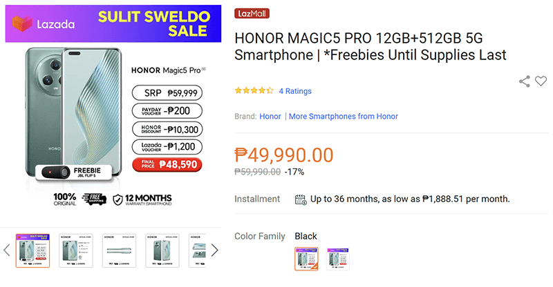 Lazada sale price of HONOR Magic5 Pro