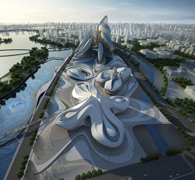 Flower-shaped building 'blooms' in Changsha by Zaha Hadid