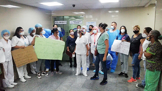 Protesta en el Hospital del IVSS en Guarenas - 22 de marzo 2021 - Fotos @GuardianCatolic