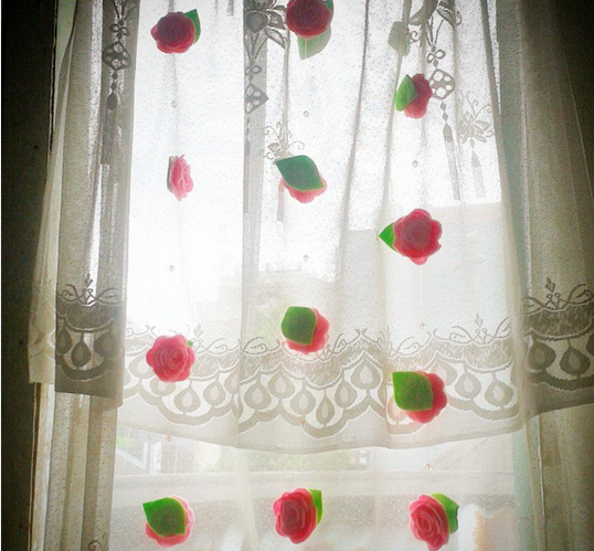 Airin Handicrabby Tirai Mawar Pink Flanel Airin Handicrabby Tirai Mawar Pink Flanel