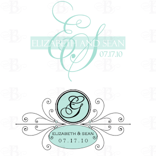 tiffany blue wedding monogram design