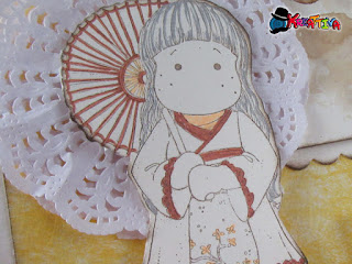 ombrellino geisha con centrini di carta