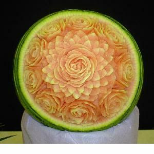 Watermelon carving art - seen at curiousphotos.blogspot.com