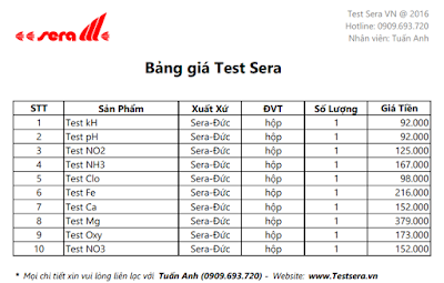 Bán sỉ Test Sera Sóc Trăng