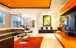 Minimalist Red And Orange Living Room Ideas