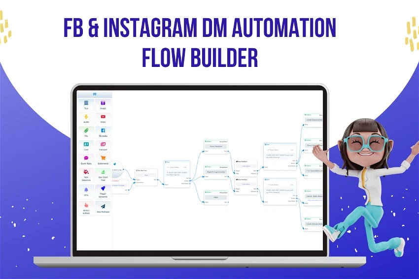 SocialNowa - Create Facebook And Instagram Your Dm Automation Flow With Templates Or From Scratch