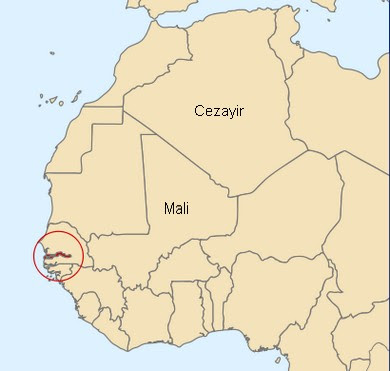 Gambiya haritalar. Afrika Gambiya neresi