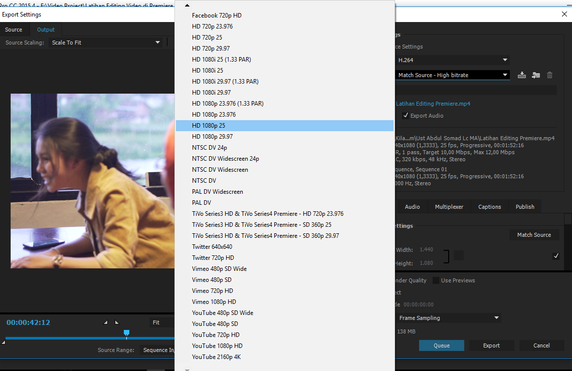 Cara Export/Render Video di Adobe Premiere Pro CC 