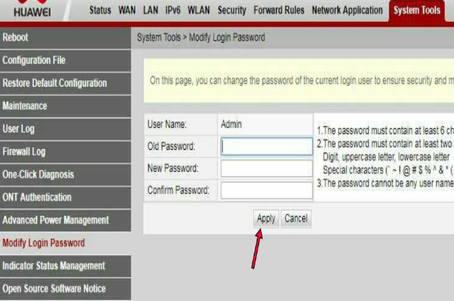 Cara Merubah Password Login Bawaan Huawei HG8245A Dengan Buatan Sendiri Tanpa Ribet