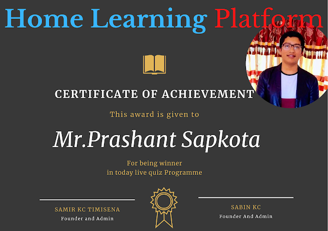 A Lot of Congratulation Mr.Prashant Sapkota for being winner 9/2/2020..||8PM