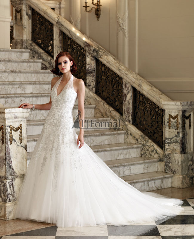 Many wedding dresses at TJFormalcom can be made in Diamond White