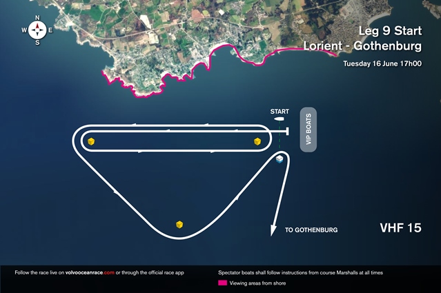 Volvo Ocean Race Leg 9 Start map graphic