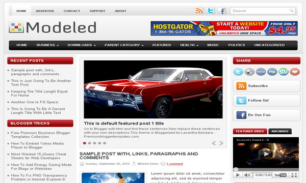 Modeled Blogger Template