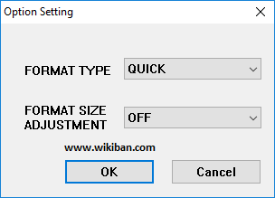set options for SD formatter V4
