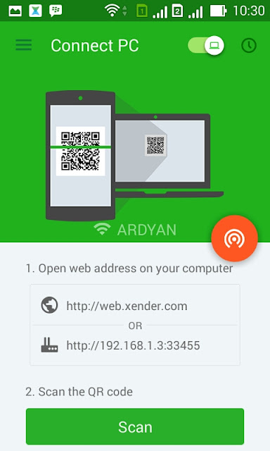 sending files from xender app