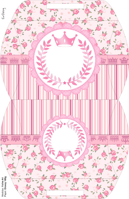 Pink Crown in Shabby Chic Free Printable Quinceanera PartyBoxes.