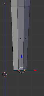 Scaling leg end inwards.